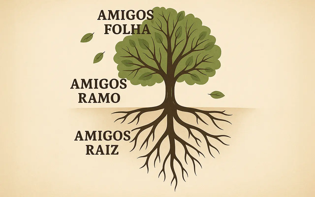 Ilustração sobre o tipo de amigos